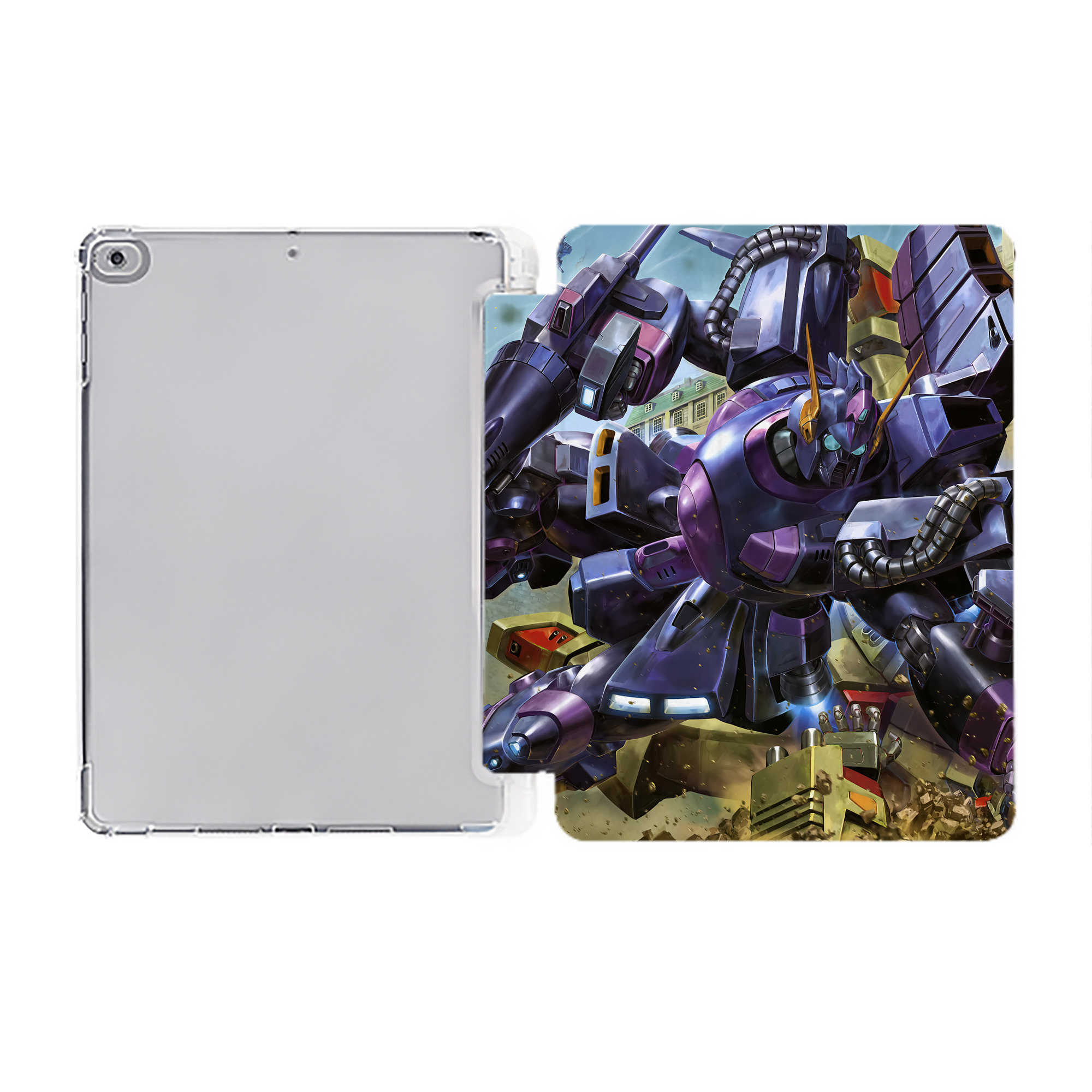 （画像用） 機動戦士ガンダム Mobile Suit Gundam IPad ケース ペン収納付き 三つ折りスタンド PUレザー×シリコン 対応機種9.5/10.5/10.9インチ